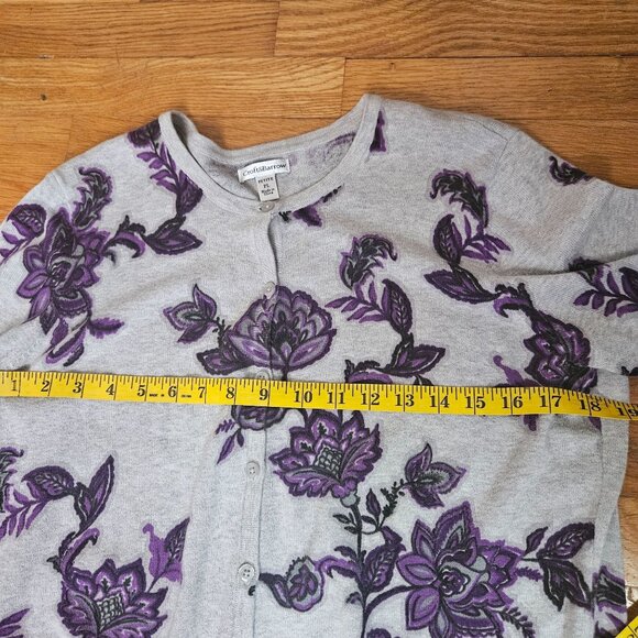 Woman's Croft&Barrow cottagecore floral purple/violet button up cardigan PL - Picture 9 of 11
